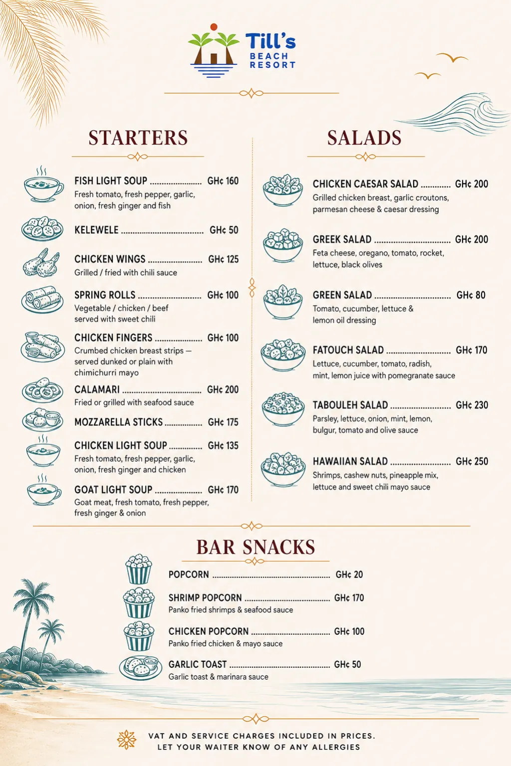 Food menu page 2 of 12