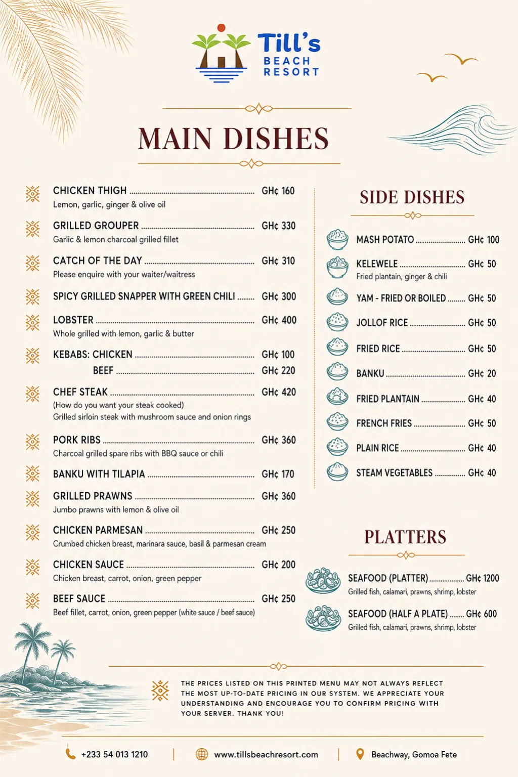 Food menu page 5 of 12