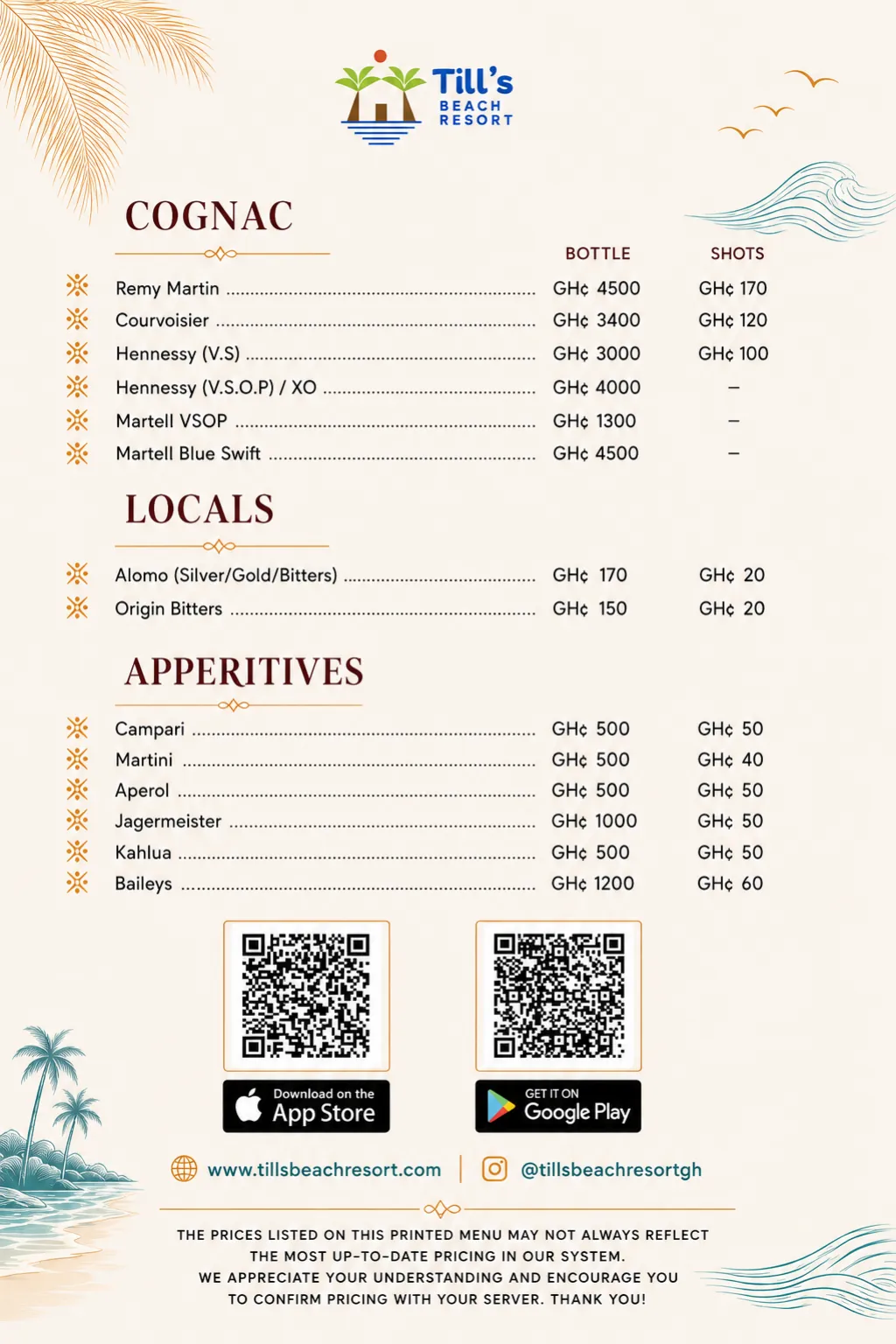 Food menu page 12 of 12
